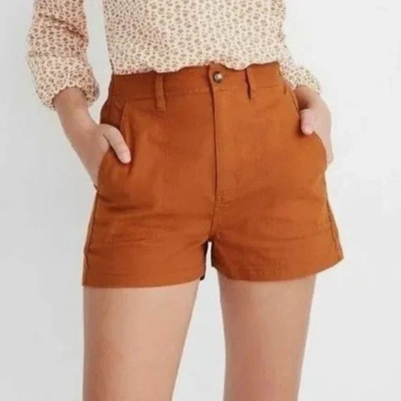 Madewell XXS burnt orange high rise cargo shorts - Picture 2 of 10